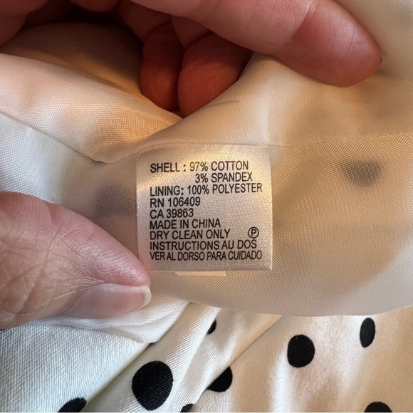 Tahari White and Black Polka Dot Blazer - Picture 6 of 7